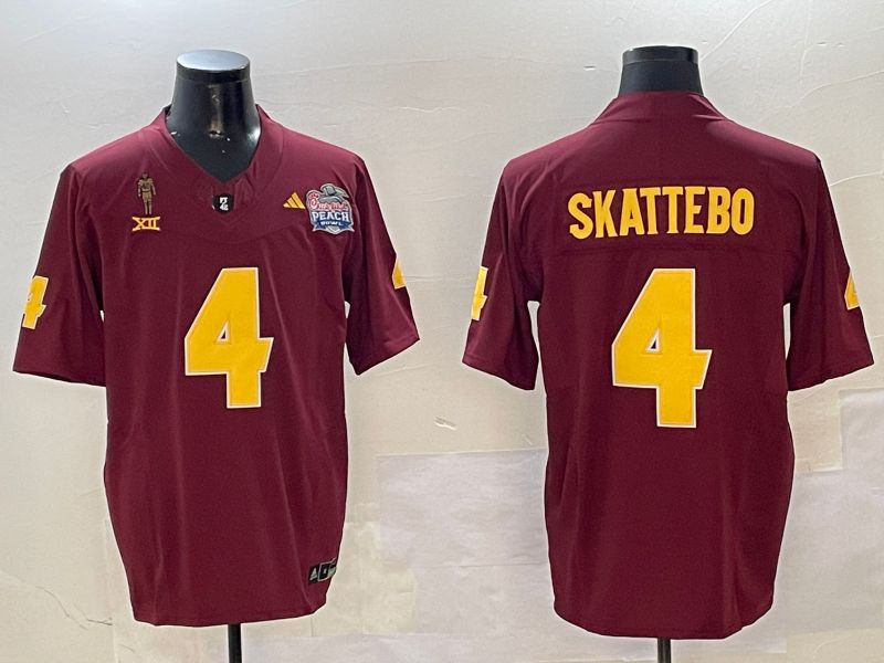 Men Arizona State Sun Devils #4 Skattebo Red Thanksgiving three generations 2024 Nike Limited NCAA Jersey style 2->ncaa teams->NCAA Jersey
